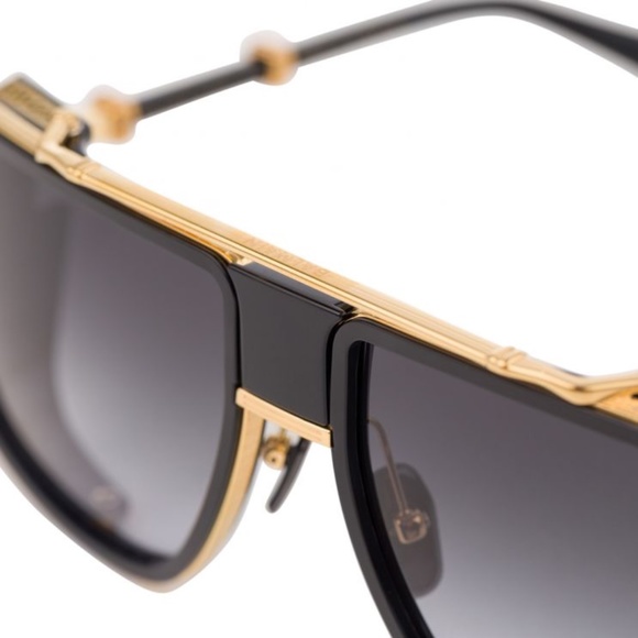Balmain X Akoni Black & Gold Edition Square O.R. Sunglasses Frames 59.16 140 NEW - Picture 11 of 13